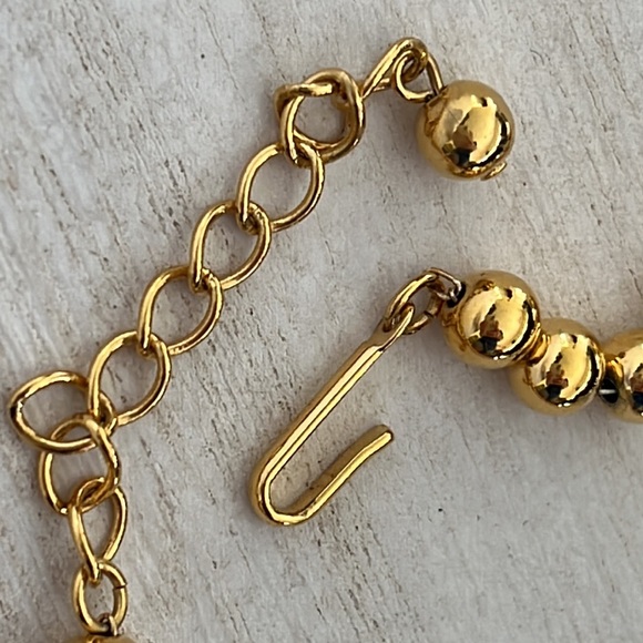 GOLD TONE BEAD NECKLACE 17-19” unknown maker - Picture 7 of 7